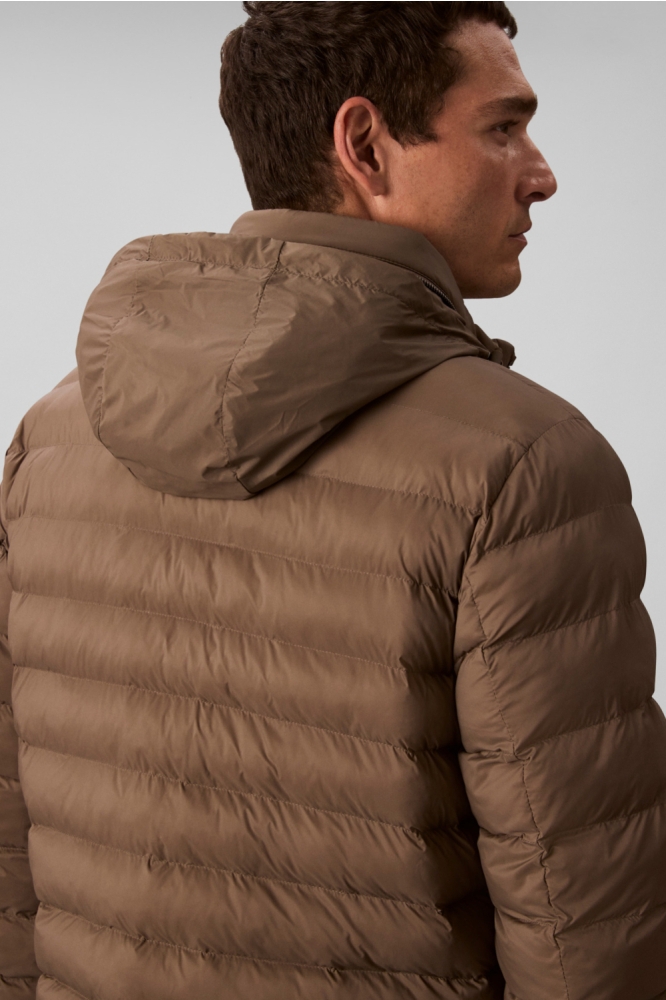 LS NYLON LT WT HOODED FZ PUFFER LV04RC511G PDK MOREL